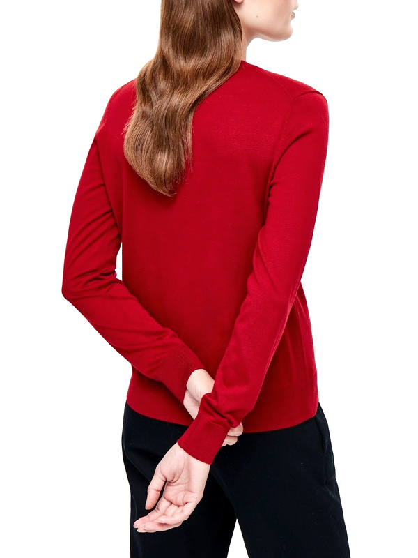 Pull rouge col rond