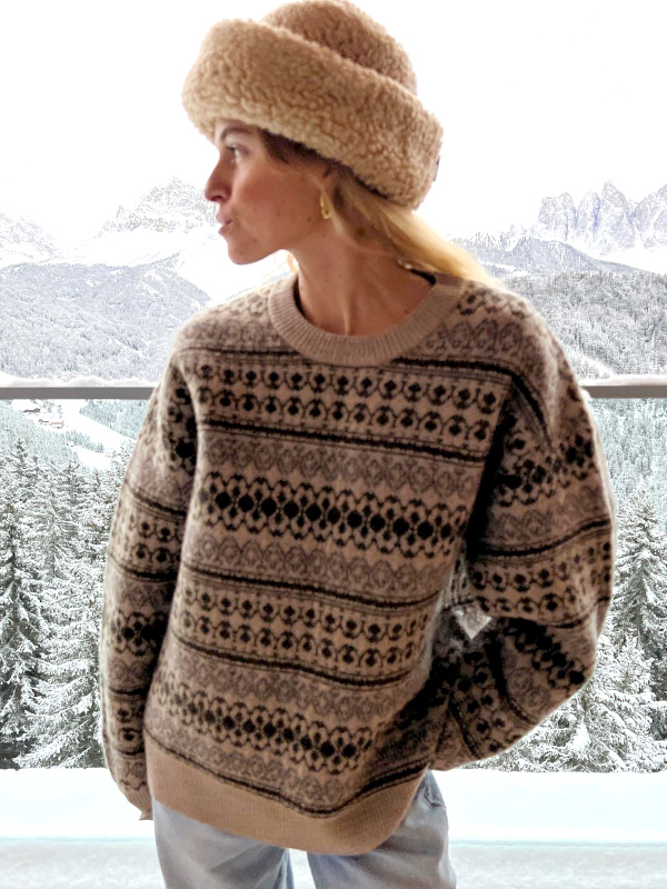 Ensemble pullover et jupe en laine tricot knitwear tendance hiver