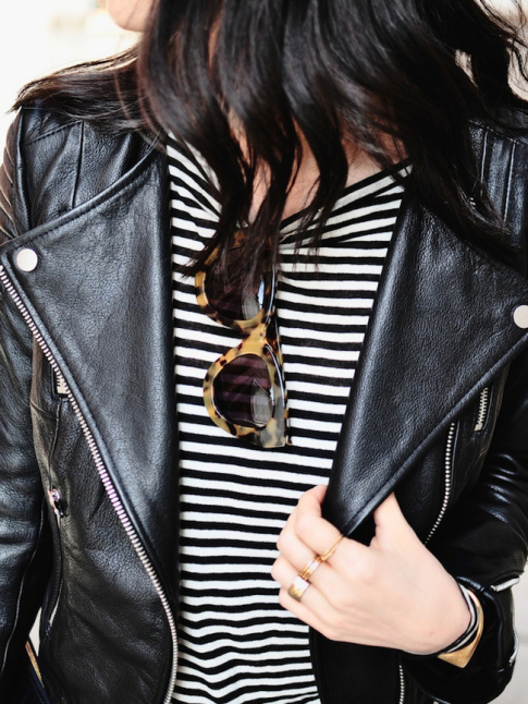 Marinire + perfecto + lunettes  larges montures en caille = le bon mix