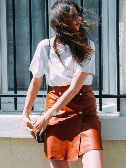 Wanted : une jupe portefeuille en cuir
