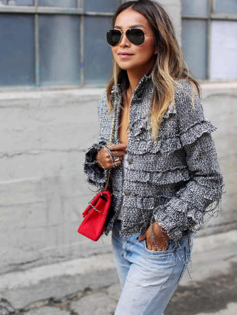 Oui  la veste en tweed girly destroy !