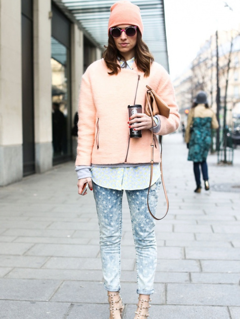 Rose nude + jean ultra dlav = le bon mix