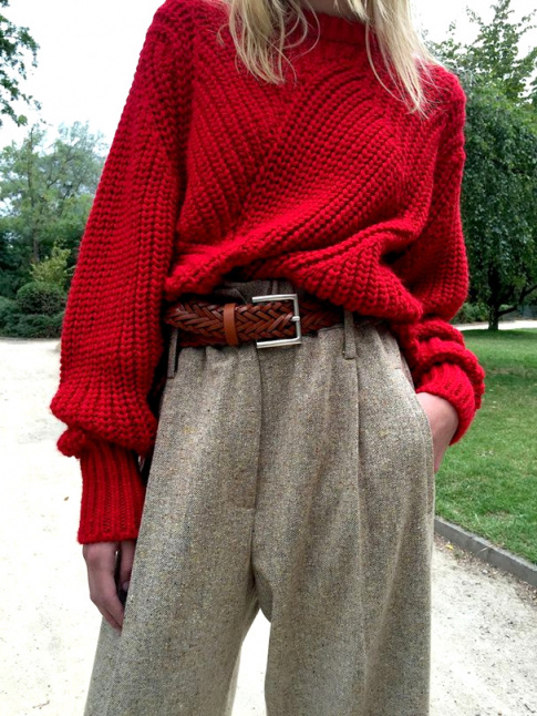 Entre cosyness et twist boyish, cette tenue nous donne des envies d'automne !