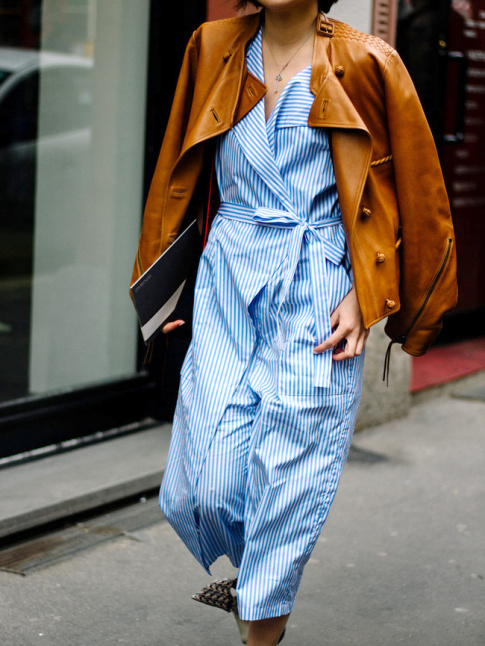 En septembre, on n'hsite pas  mixer nos pices  rayures bleues et blanches  des pices caramel