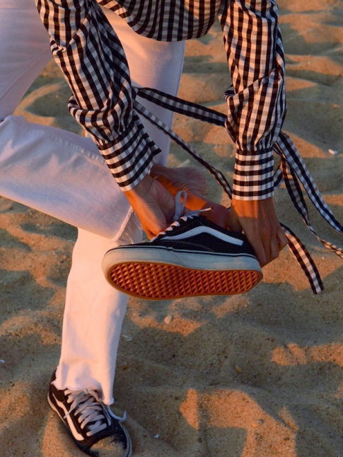 Baskets Vans + blouse vichy = le bon mix