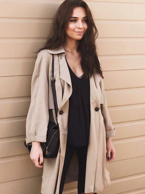 Oui au duo ample trench camel/look carbone !