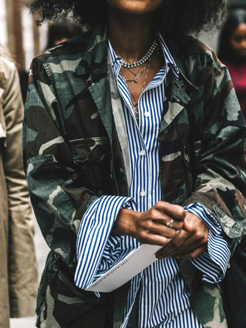 Rayures verticales + imprim camouflage = le bon mix