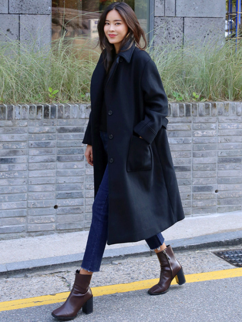 On aime quand manteau ample et jean droit 7/8 se tlscopent