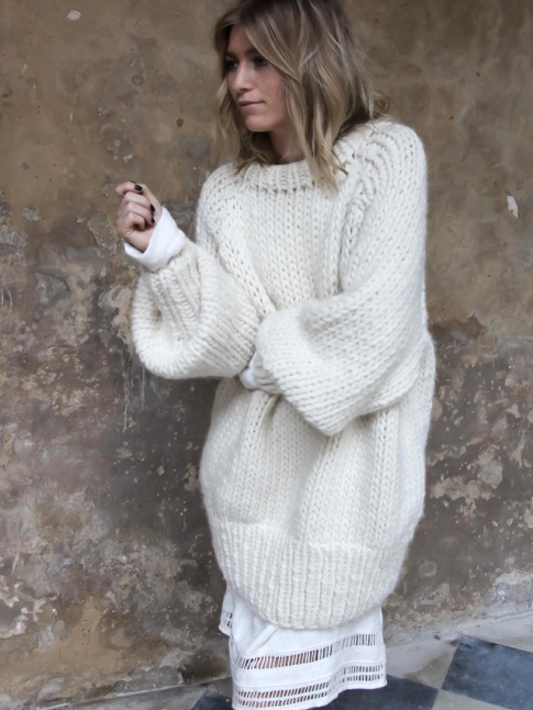 Maxi pull-over + robe lgre = le bon mix