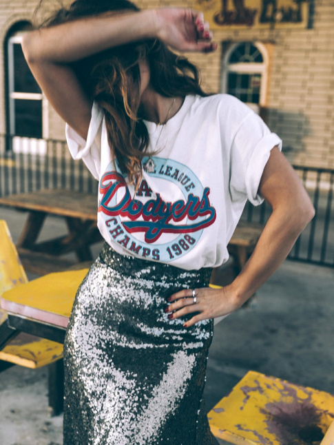 Jupe de sirne + tee-shirt vintage = le bon mix