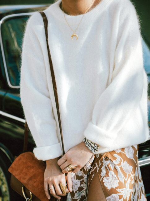 Ce printemps, on n'hsite pas  porter nos robes estivales rchauffes d'un pull cosy