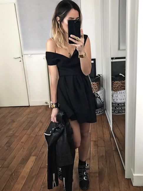 Entre dgaine rock et minimalisme sexy chic, cette tenue de soire a tout bon !