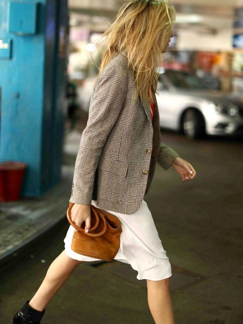 Rien de tel qu'un blazer  carreaux pour rchauffer avec style une tenue printanire !
