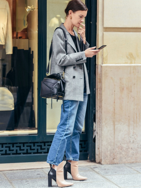 Rien de tel qu'une paire de boots de caractre pour twister le look jean/blazer  carreaux !