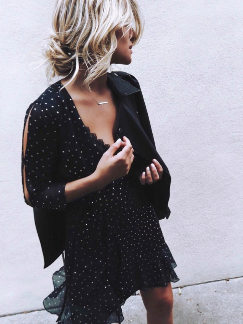Perfecto + petite robe  pois = le bon mix