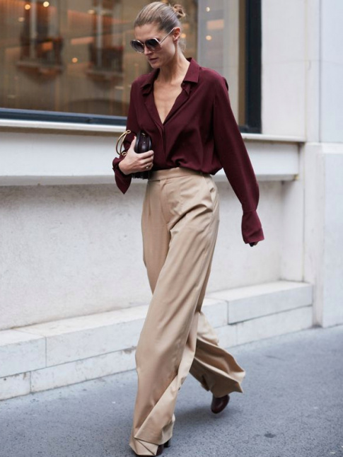 Le pantalon large taille haute, la pice classique/chic du moment