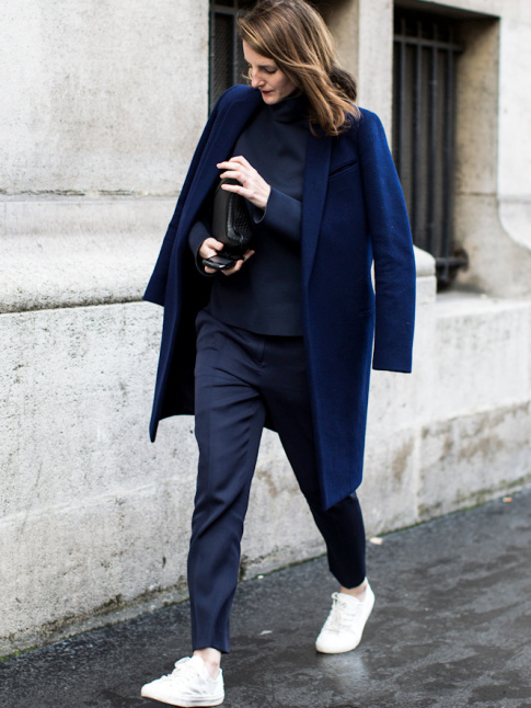 Le total look bleu marine, bien plus subtil que son homologue rglisse !