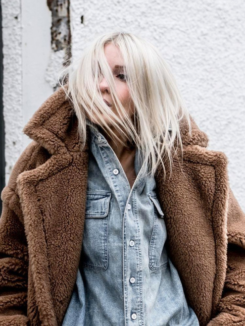 Teddy bear oversize + denim = le bon mix
