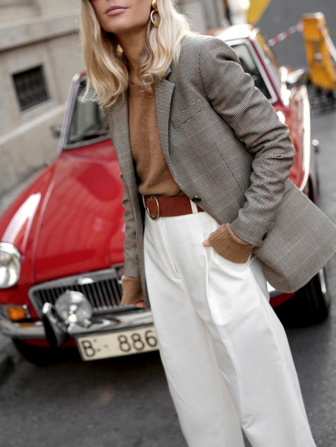 Rien de tel qu'un pantalon blanc pour insuffler une touche printanire  un look d'hiver !