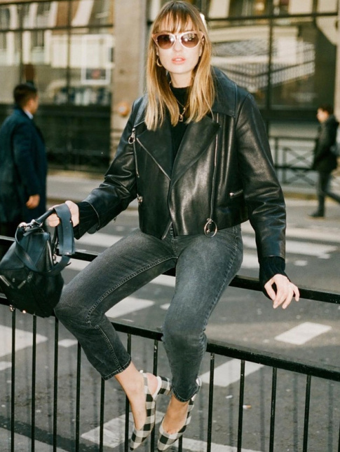Rien de tel que des escarpins vichy pour twister un petit look rock !
