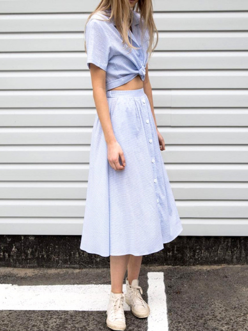 Mlant fracheur et seersucker bleu, ce petit look a tout bon !