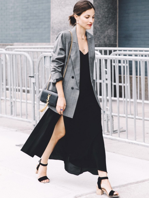 Rien de tel qu'un blazer masculin pour rchauffer une tenue chic et fminine !
