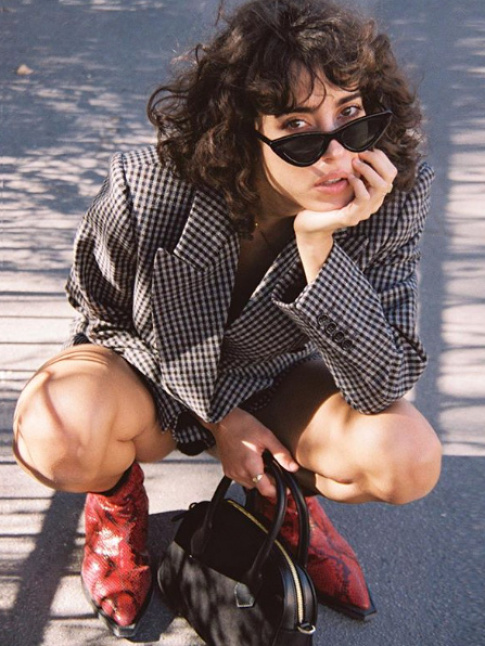 Blazer vichy + lunettes no cat-eye = le bon mix