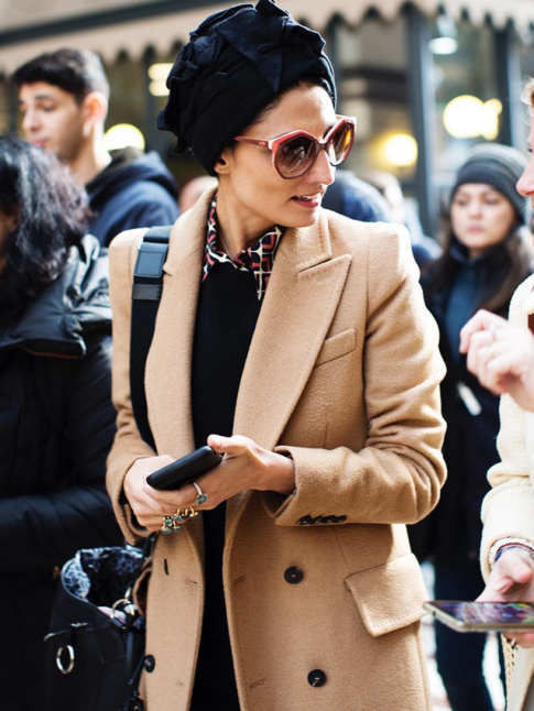 Turban + blazer masculin = le bon mix