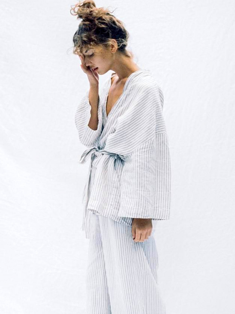 Wanted : un pyjama en lin subtilement japonisant !