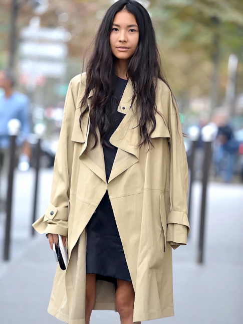 Beaut naturelle + trench de caractre = le bon mix