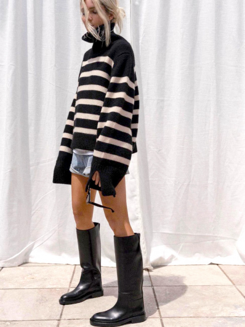Porter son short avec un gros pull : l'un des petits plaisirs des demi-saisons !
