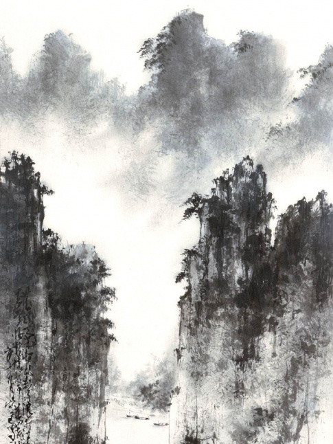 Mlant fausse abstraction et mlancolie brumeuse, les estampes de Zhao Shaoang appellent  la rverie