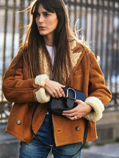 Wanted : une veste en shearling aux dtails tailoring !