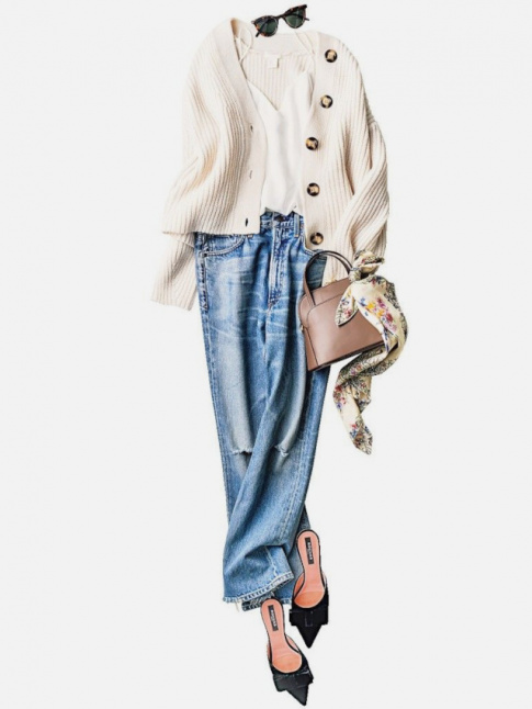 Oui au look cosy/casual twist au contact d'une paire de chaussures ultra fminine !