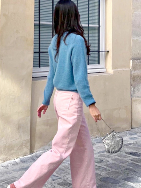 Wanted : un jean rose large !