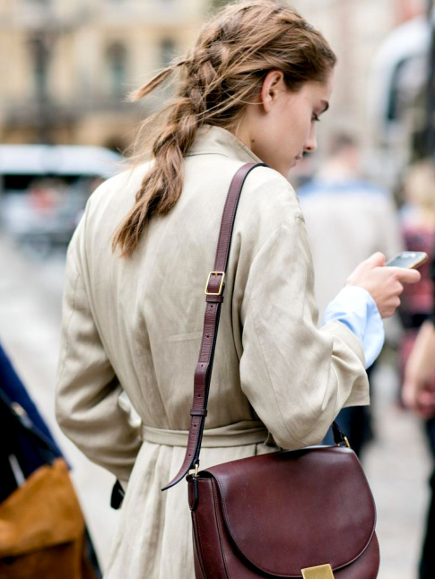 Sac Cline + coiffure coiffe/dcoiffe + trench = le bon mix