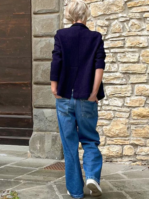 Wanted : un jean doudou  porter avec un blazer en maille !