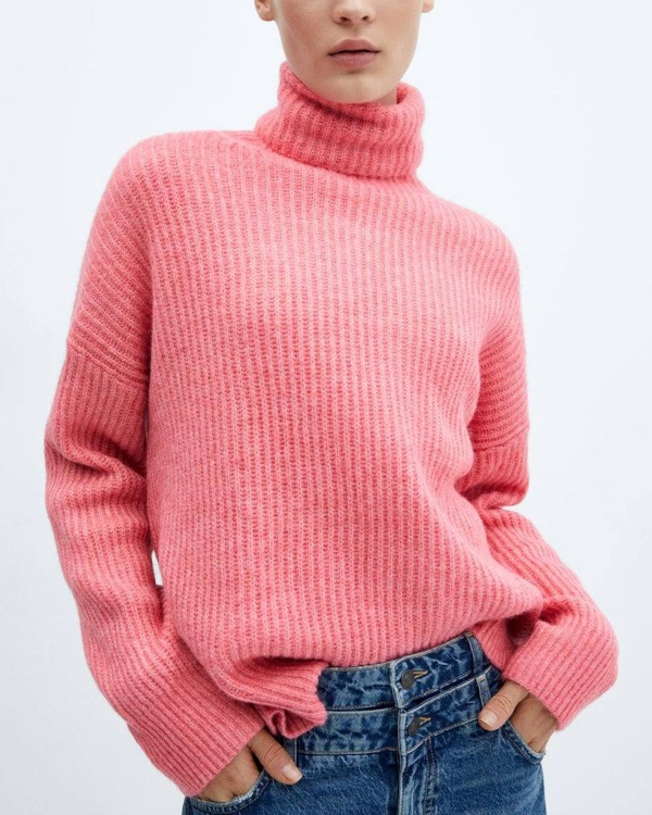 Pull-over ctel col roul corail