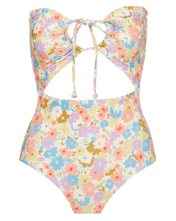 Maillot de bain 1 pice imprim et textur | Multicolore