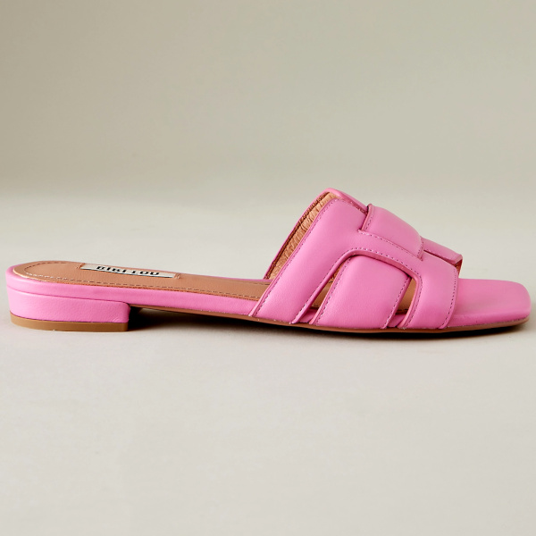 Sandales en cuir rose