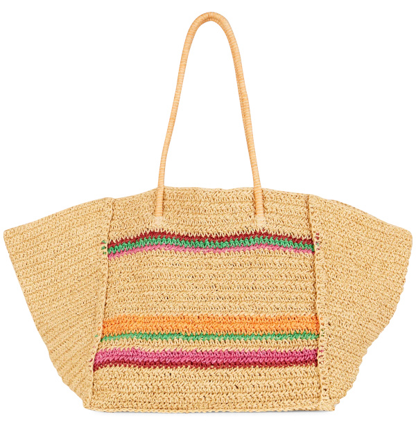 Sac cabas en raphia recycl | Beige