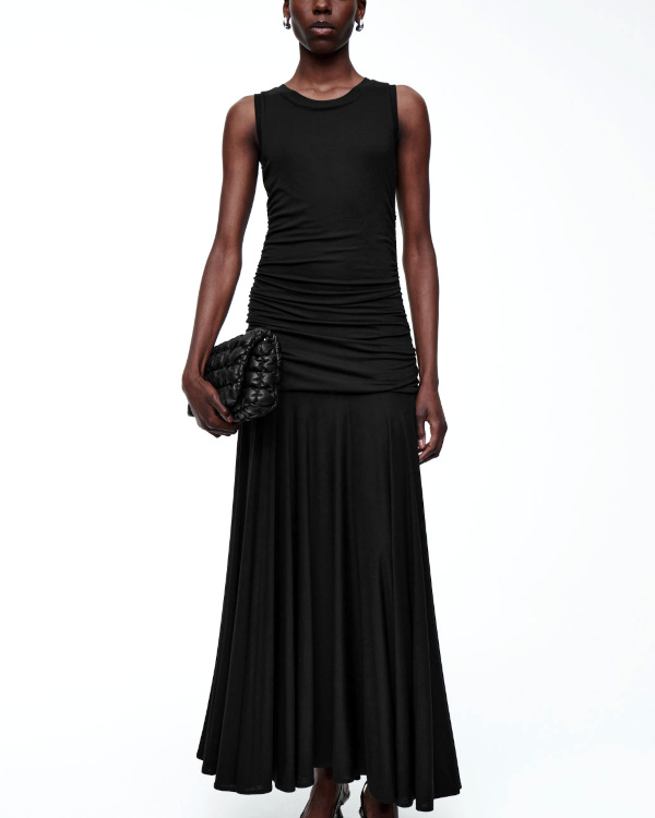 ROBE LONGUE FRONCE noire