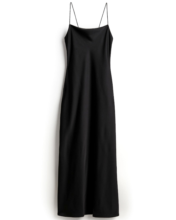 Robe en satin avec dos ouvert noir