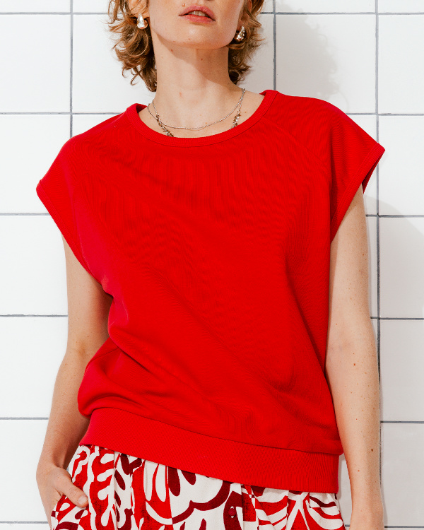 Top sans manches Femme - Rouge