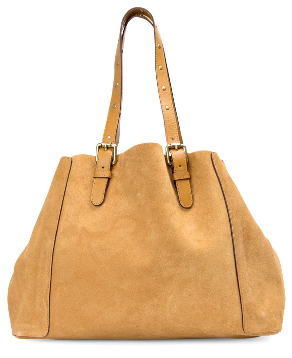 Cabas en cuir velours | Beige