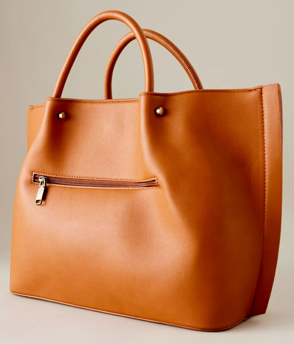 Urban Originals Faux-Leather Tote Bag camel