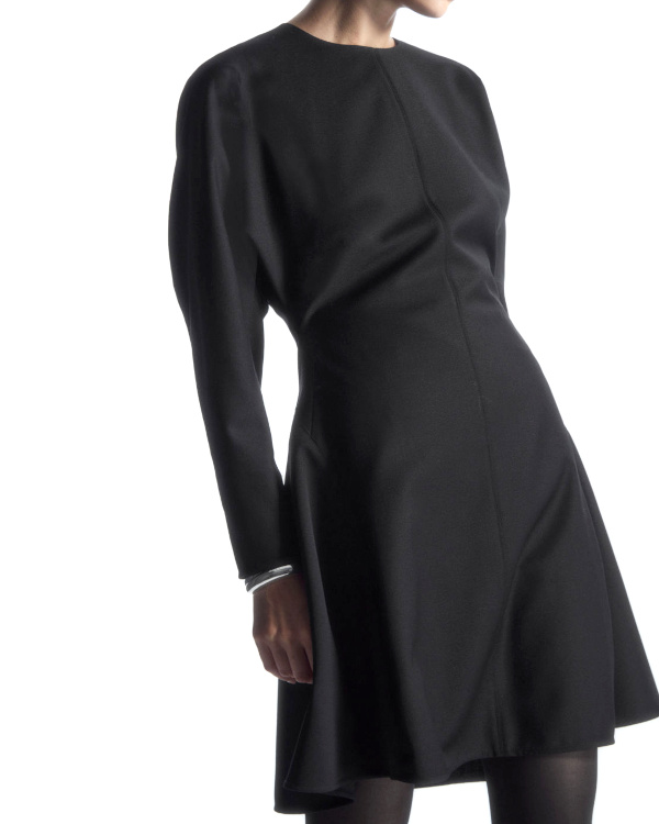 ROBE COURTE SCULPTE LAINE MLANGE noir