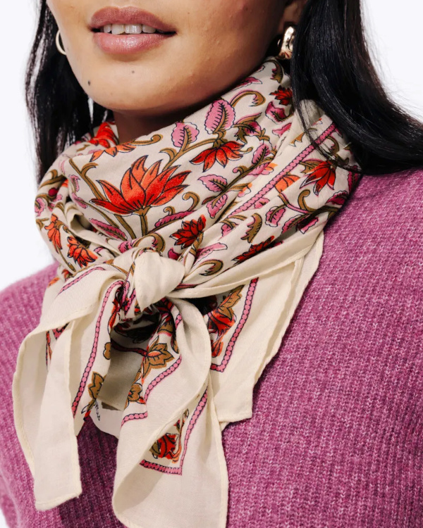 Grand foulard imprim Femme - Imprim corail