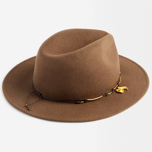 Chapeau  larges bords marron