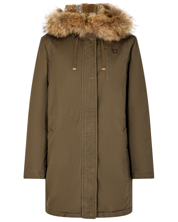 Parka mi-longue fourre  capuche